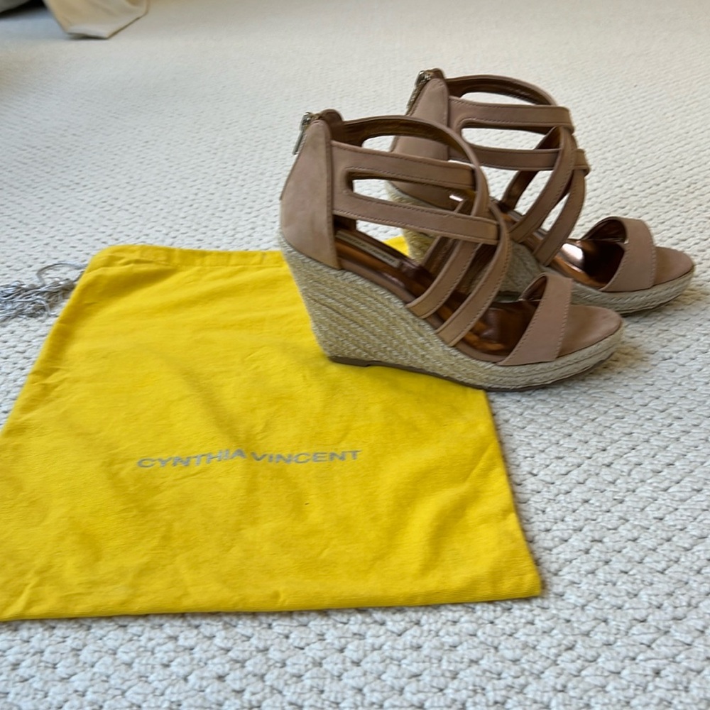 Twelfth Street by Cynthia Vincent Tan Strappy Wedges